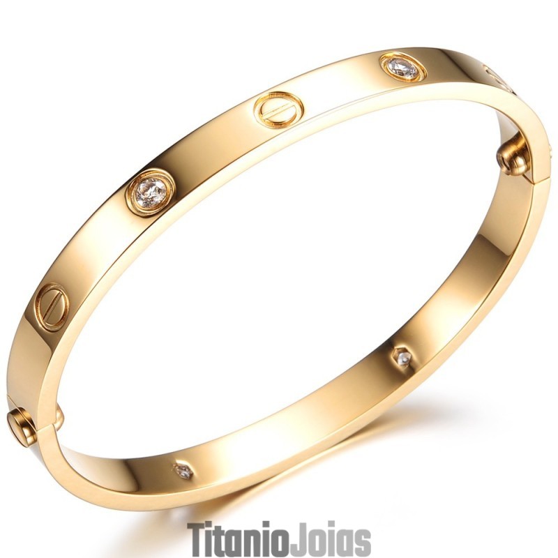 Pulseira Feminina De Titânio De Qualidade Confiável Com Strass Pulseira Feminina De Titânio De Qualidade Confiável Com Strass