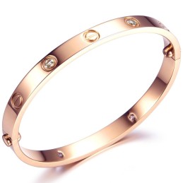 Pulseira Feminina De Titânio Com Strass Para Ter Uma Longa História