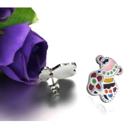 Brincos De Titânio Em Formato De Urso Feminino De Qualidade Estável