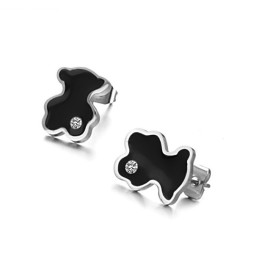 Brincos De Titânio Em Formato De Urso Feminino De Renome Mundial Com Diamante