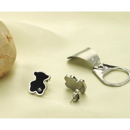 Brincos De Titânio Em Formato De Urso Feminino De Renome Mundial Com Diamante