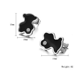 Brincos De Titânio Em Formato De Urso Feminino De Renome Mundial Com Diamante
