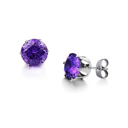 Brincos Femininos De Titânio Roxo Com Diamante, Conhecidos Por Sua Alta Qualidade