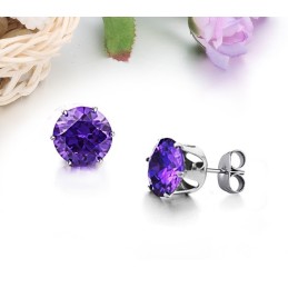 Brincos Femininos De Titânio Roxo Com Diamante, Conhecidos Por Sua Alta Qualidade