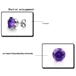 Brincos Femininos De Titânio Roxo Com Diamante, Conhecidos Por Sua Alta Qualidade
