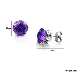 Brincos Femininos De Titânio Roxo Com Diamante, Conhecidos Por Sua Alta Qualidade