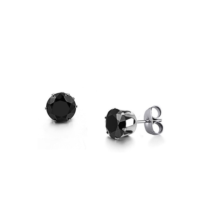 Brincos Masculinos De Titânio Preto De Alta Qualidade Com Diamante Brincos Masculinos De Titânio Preto De Alta Qualidade Com Diamante