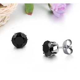 Brincos Masculinos De Titânio Preto De Alta Qualidade Com Diamante