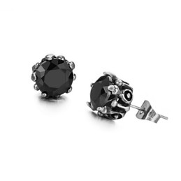 Brincos De Titânio Preto Com Diamante E Reputação Confiável