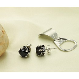 Brincos De Titânio Preto Com Diamante E Reputação Confiável