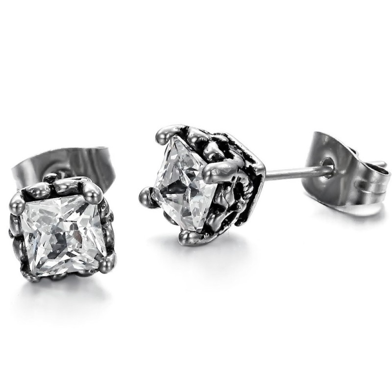 Brincos De Titânio Unissex De Qualidade Estável Com Diamante Brincos De Titânio Unissex De Qualidade Estável Com Diamante