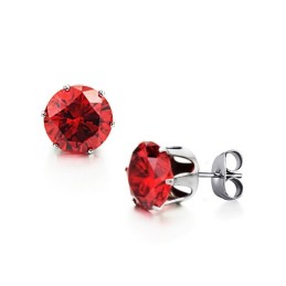 Brincos De Titânio Vermelho Femininos De Excelente Qualidade Com Strass