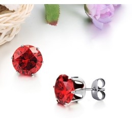 Brincos De Titânio Vermelho Femininos De Excelente Qualidade Com Strass