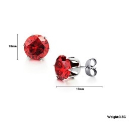 Brincos De Titânio Vermelho Femininos De Excelente Qualidade Com Strass
