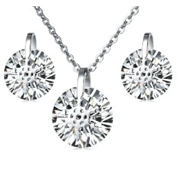 Colar E Brincos Femininos De Titânio Com Floco De Neve E Strass, Qualidade E Quantidade Garantidas