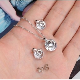 Colar E Brincos Femininos De Titânio Com Floco De Neve E Strass, Qualidade E Quantidade Garantidas
