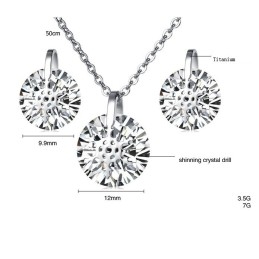 Colar E Brincos Femininos De Titânio Com Floco De Neve E Strass, Qualidade E Quantidade Garantidas
