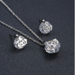 Colar E Brincos Femininos De Titânio De Qualidade Confiável Com Strass
