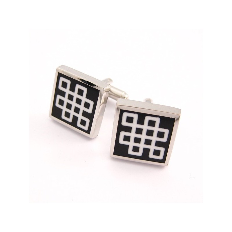 Abotoaduras Quadradas Clássicas De Esmalte Preto Titânio Abotoaduras Quadradas Clássicas De Esmalte Preto Titânio