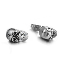 Brincos De Titânio Com Caveira Feminina De Desempenho Confiável E Diamante
