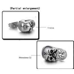 Brincos De Titânio Com Caveira Feminina De Desempenho Confiável E Diamante