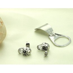 Brincos De Titânio Com Caveira Feminina De Desempenho Confiável E Diamante