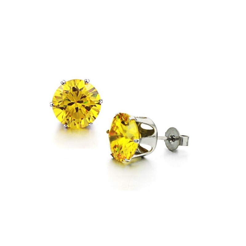 Brincos Femininos De Titânio Amarelo Duráveis Com Strass Brincos Femininos De Titânio Amarelo Duráveis Com Strass