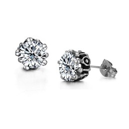 Brincos De Titânio Branco Femininos De Excelente Qualidade Com Strass