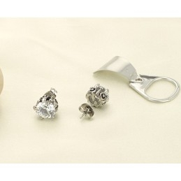 Brincos De Titânio Branco Femininos De Excelente Qualidade Com Strass