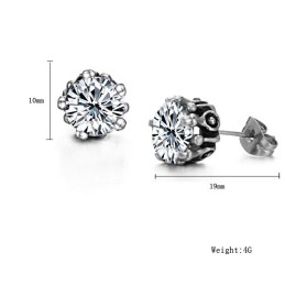 Brincos De Titânio Branco Femininos De Excelente Qualidade Com Strass