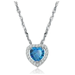 Colar De Titânio Banhado A Platina Com Strass Feminino De Alta Qualidade