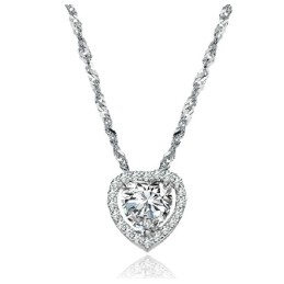 Colar De Titânio Banhado A Platina Com Strass, Feminino, De Qualidade Confiável E Com Corte Em Formato De Coração