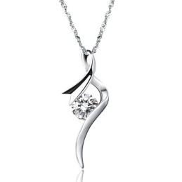 Colar De Titânio Com Revestimento De Platina Feminino De Qualidade Estável Com Diamante