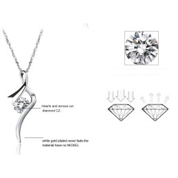 Colar De Titânio Com Revestimento De Platina Feminino De Qualidade Estável Com Diamante