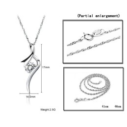 Colar De Titânio Com Revestimento De Platina Feminino De Qualidade Estável Com Diamante