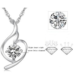 Colar De Titânio Com Banho De Platina E Diamantes Da Rainha Da Moda Feminina De Qualidade