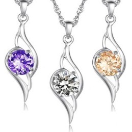 Colar Feminino De Titânio Com Banho De Platina E Diamante, Qualidade E Quantidade Garantidas