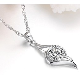 Colar Feminino De Titânio Com Banho De Platina E Diamante, Qualidade E Quantidade Garantidas