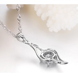 Colar Feminino De Titânio Com Banho De Platina E Diamante, Qualidade E Quantidade Garantidas