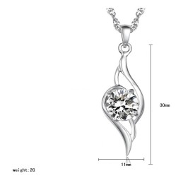 Colar Feminino De Titânio Com Banho De Platina E Diamante, Qualidade E Quantidade Garantidas