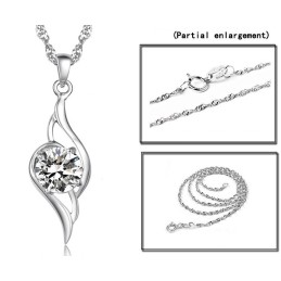 Colar Feminino De Titânio Com Banho De Platina E Diamante, Qualidade E Quantidade Garantidas