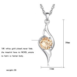 Colar Feminino De Titânio Com Banho De Platina E Diamante, Qualidade E Quantidade Garantidas