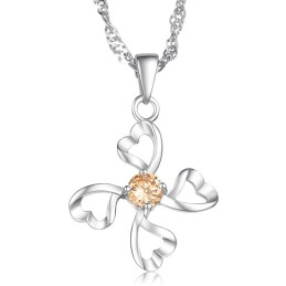 Colar Feminino De Titânio Com Revestimento De Platina De Alta Qualidade E Diamante