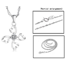 Colar Feminino De Titânio Com Revestimento De Platina De Alta Qualidade E Diamante