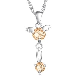 Colar De Titânio Com Revestimento De Platina Roxa Feminina De Qualidade Estável Com Diamante