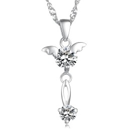Colar De Titânio Com Revestimento De Platina Roxa Feminina De Qualidade Estável Com Diamante