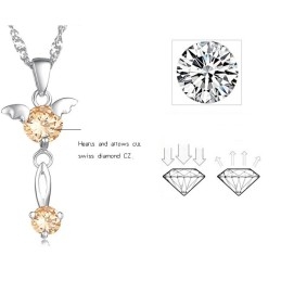 Colar De Titânio Com Revestimento De Platina Roxa Feminina De Qualidade Estável Com Diamante