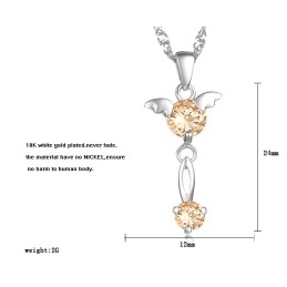 Colar De Titânio Com Revestimento De Platina Roxa Feminina De Qualidade Estável Com Diamante
