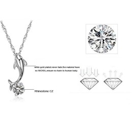 Colar Feminino De Titânio Com Formato De Golfinho E Diamante, De Renome Mundial