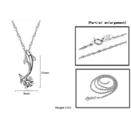 Colar Feminino De Titânio Com Formato De Golfinho E Diamante, De Renome Mundial